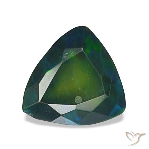 1.61ct Multicolor Black Opal, Trillion, Translucent