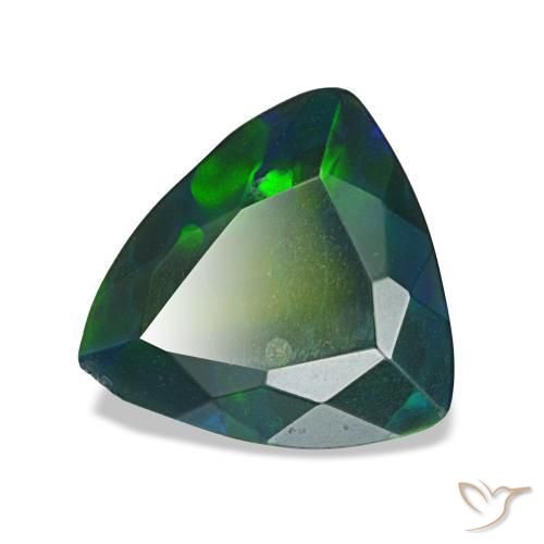 1.61 ct Multicolor Black Opal Stone, Natural Black Opal in Trillion Facet Shape for Sale