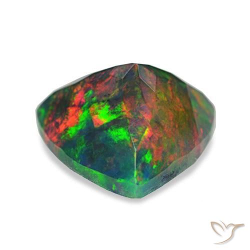Black Opal Gemstone in 11 x 10.5 mm Size for Sale, Black Opal Stone in Multicolor Color