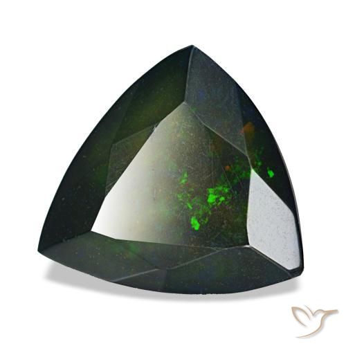 2.57 ct Multicolor Black Opal Stone, Natural Black Opal in Trillion Facet Shape for Sale