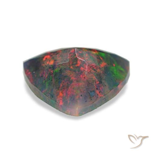 Black Opal Gemstone in 10.6 x 10.3 mm Size for Sale, Black Opal Stone in Multicolor Color