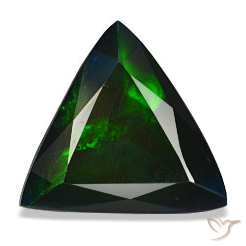 4.82 ct Multicolor Black Opal Gemstone, Black Opal Gem in Trillion Facet Shape for Sale.