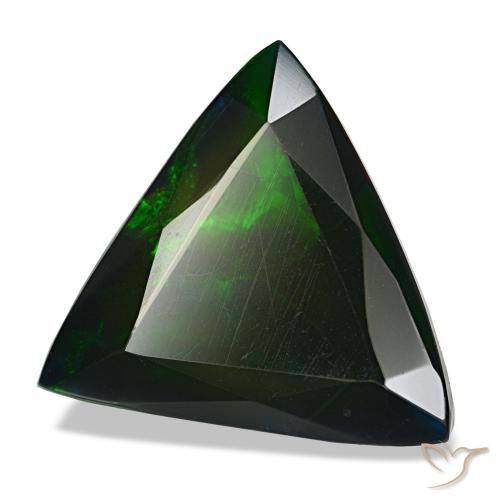 4.82 ct Multicolor Black Opal Stone, Natural Black Opal in Trillion Facet Shape for Sale