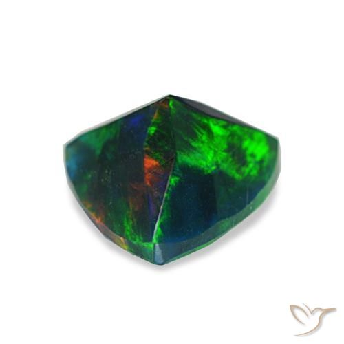 Black Opal Gemstone in 7 x 7 mm (calibrated) Size for Sale, Black Opal Stone in Multicolor Color