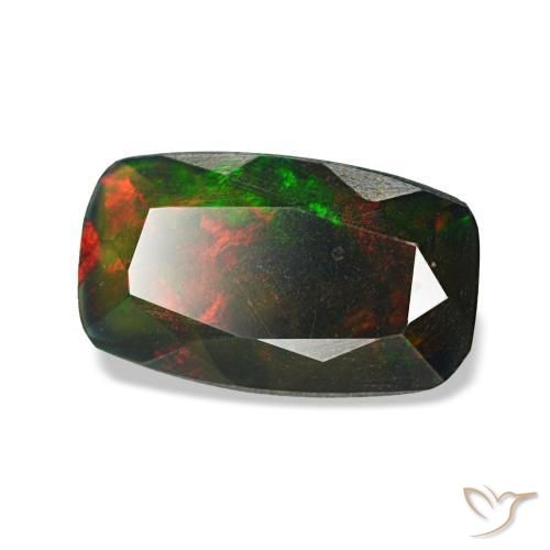 0.71 ct Multicolor Black Opal Stone, Natural Black Opal in Diamond-Cut Shape for Sale