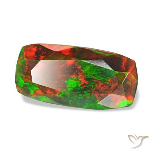 1.28 ct Multicolor Black Opal Stone, Natural Black Opal in Cushion-Cut Shape for Sale