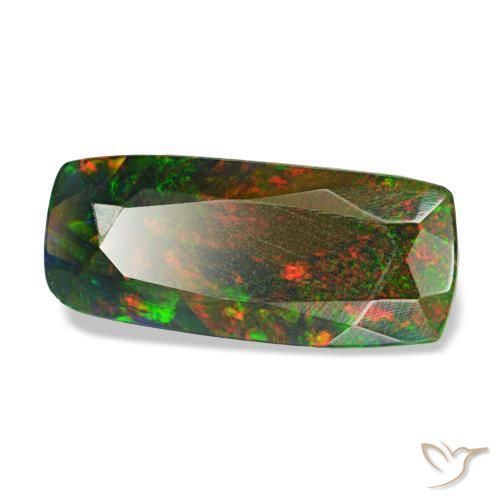 1.31 ct Multicolor Black Opal Stone, Natural Black Opal in Cushion-Cut Shape for Sale