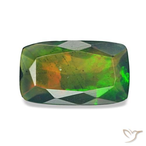 1.08ct Multicolor Black Opal, Cushion, Translucent