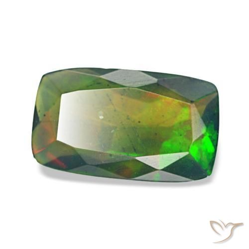 1.08 ct Multicolor Black Opal Stone, Natural Black Opal in Cushion-Cut Shape for Sale