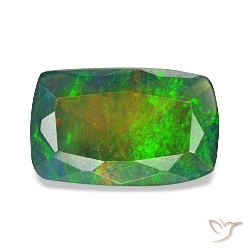 0.96 ct Multicolor Black Opal Gemstone, Black Opal Gem in Cushion-Cut Shape for Sale.