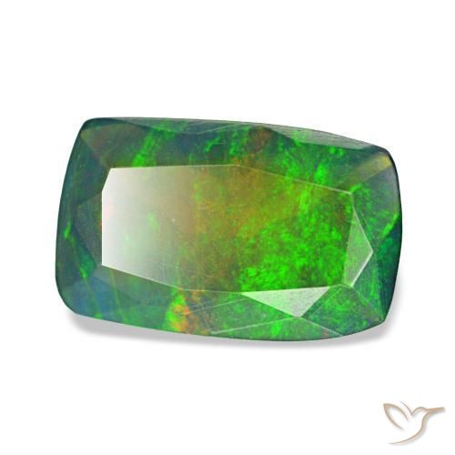 0.96 ct Multicolor Black Opal Stone, Natural Black Opal in Cushion-Cut Shape for Sale
