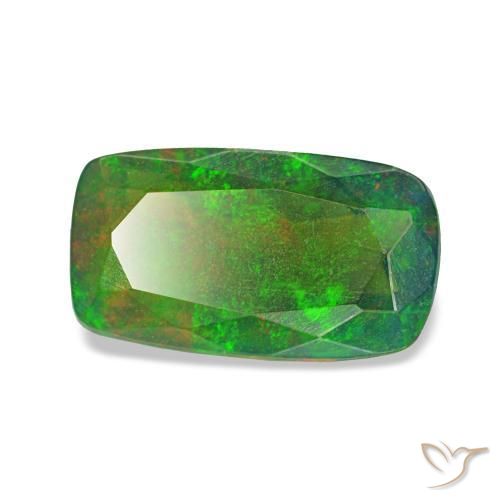 0.96 ct Multicolor Black Opal Stone, Natural Black Opal in Cushion-Cut Shape for Sale