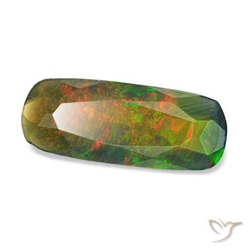 1.12 ct Multicolor Black Opal Stone, Natural Black Opal in Cushion-Cut Shape for Sale