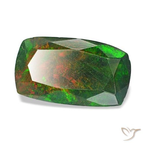 1.21 ct Multicolor Black Opal Stone, Natural Black Opal in Cushion-Cut Shape for Sale