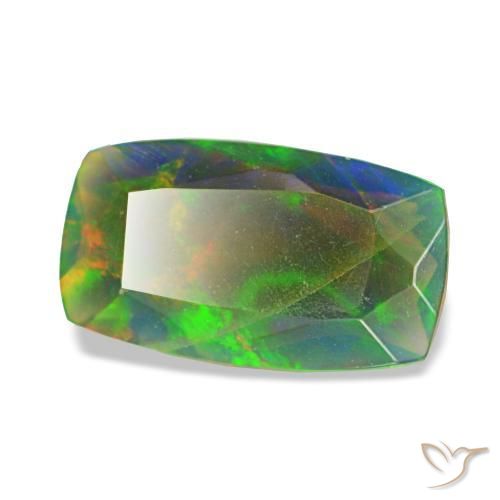 0.76 ct Multicolor Black Opal Stone, Natural Black Opal in Cushion-Cut Shape for Sale