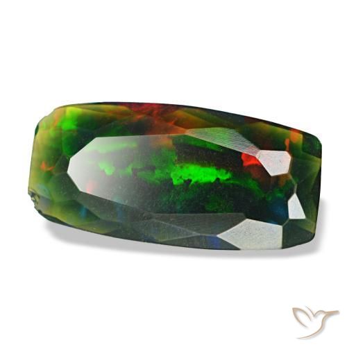 1.18 ct Multicolor Black Opal Stone, Natural Black Opal in Cushion-Cut Shape for Sale