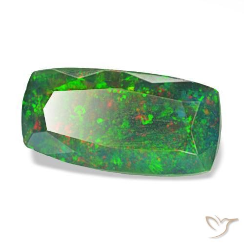 1.26 ct Multicolor Black Opal Stone, Natural Black Opal in Cushion-Cut Shape for Sale