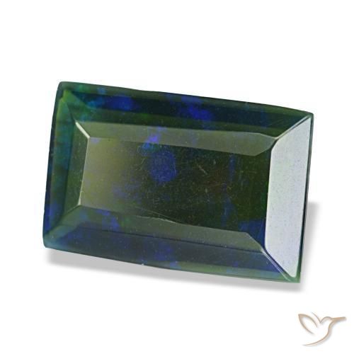 1.49 ct Multicolor Black Opal Stone, Natural Black Opal in Baguette Facet Shape for Sale