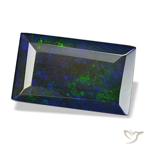 4.75 ct Multicolor Black Opal Stone, Natural Black Opal in Baguette Facet Shape for Sale