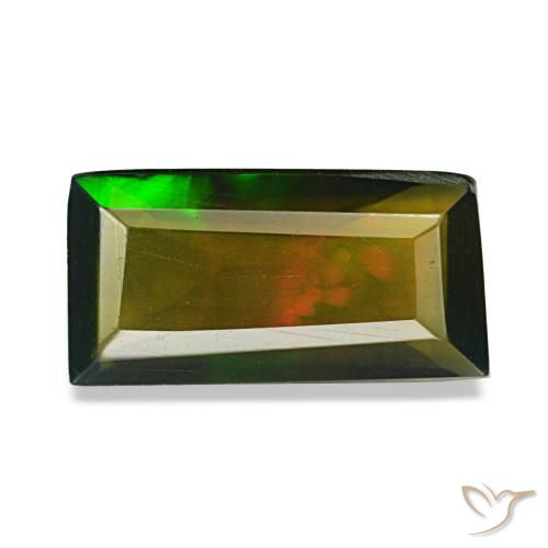 2.13 ct Multicolor Black Opal Gemstone, Black Opal Gem in Cushion-Cut Shape for Sale.