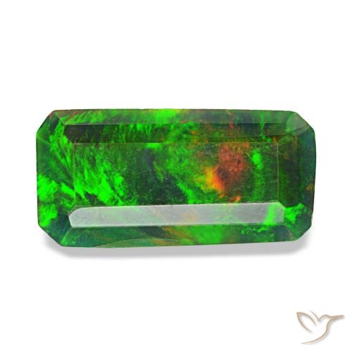 1.04 ct Multicolor Black Opal Gemstone, Black Opal Gem in Octagon Step Cut Shape for Sale.