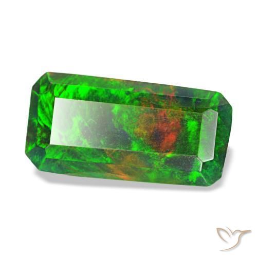 1.04 ct Multicolor Black Opal Stone, Natural Black Opal in Octagon Step Cut Shape for Sale