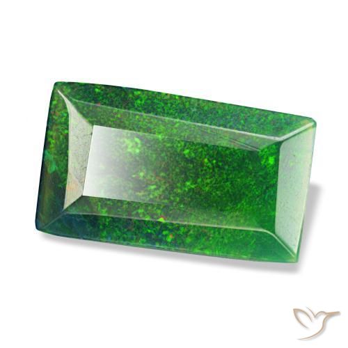 1.53 ct Multicolor Black Opal Stone, Natural Black Opal in Baguette Facet Shape for Sale