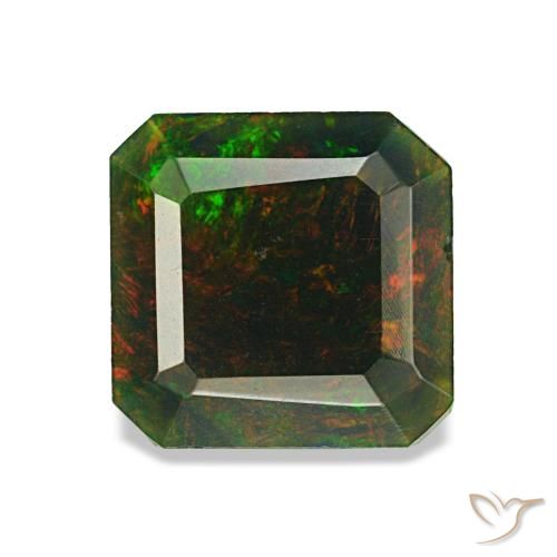 1.04ct Multicolor Black Opal, Emerald Cut, Opaque