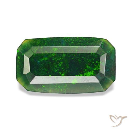 0.77ct Multicolor Black Opal, Emerald Cut, Opaque