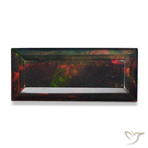 3.89ct Multicolor Black Opal, Baguette, Opaque