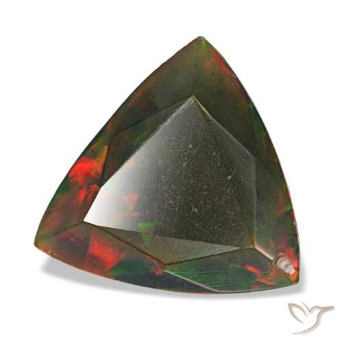 1.40 ct Multicolor Black Opal Stone, Natural Black Opal in Trillion Facet Shape for Sale