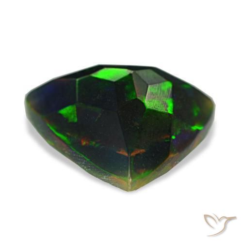 Black Opal Gemstone in 9.8 x 9.4 mm Size for Sale, Black Opal Stone in Multicolor Color