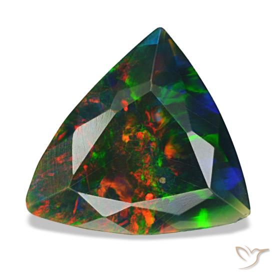 1.53ct Multicolor Black Opal, Trillion, Opaque