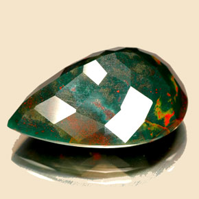 Bloodstone Gemstone in 22.5 x 15.6 mm Size for Sale, Bloodstone Stone in Spotted Green Color
