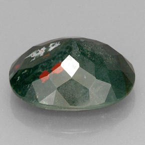 Bloodstone Gemstone in 19.9 x 15.8 mm Size for Sale, Bloodstone Stone in Spotted Green Color