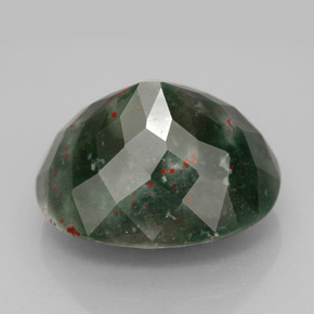 Bloodstone Gemstone in 16.1 x 13.3 mm Size for Sale, Bloodstone Stone in Spotted Green Color