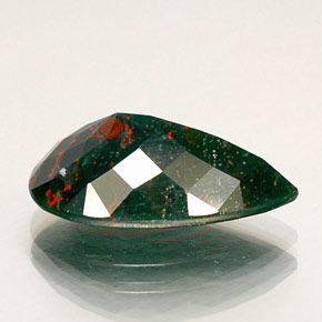 Bloodstone Gemstone in 20.5 x 11.5 mm Size for Sale, Bloodstone Stone in Spotted Green Color