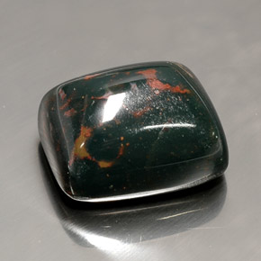 26.05 ct Green Bloodstone Gemstone, Bloodstone Gem in Cushion Cabochon Shape for Sale.
