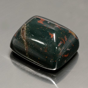 26.05 ct Green Bloodstone Stone, Natural Bloodstone in Cushion Cabochon Shape for Sale