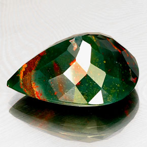 Bloodstone Gemstone in 21.5 x 16.3 mm Size for Sale, Bloodstone Stone in Spotted Green Color