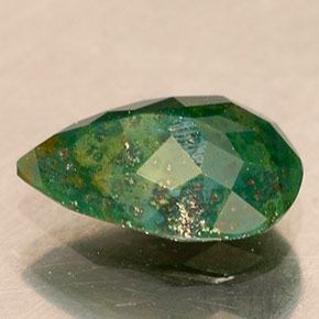 Bloodstone Gemstone in 7.7 x 5.2 mm Size for Sale, Bloodstone Stone in Spotted Green Color