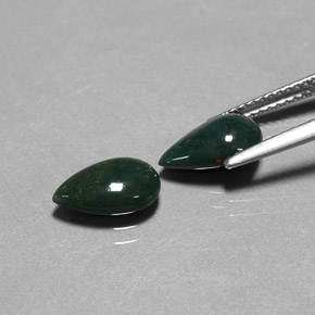 Bloodstone Gemstone in 9.8 x 6.2 mm Size for Sale, Bloodstone Stone in Spotted Green Color