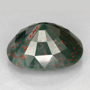 Bloodstone Gemstone in 18.5 x 14.4 mm Size for Sale, Bloodstone Stone in Spotted Green Color