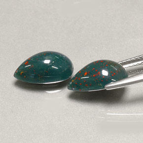 Bloodstone Gemstone in 11.3 x 7 mm Size for Sale, Bloodstone Stone in Spotted Green Color