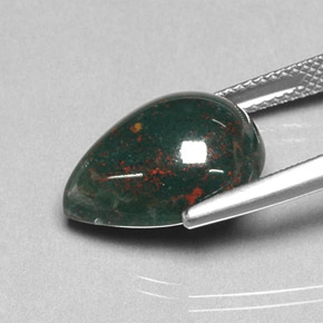Bloodstone Gemstone in 16 x 12 mm (calibrated) Size for Sale, Bloodstone Stone in Spotted Green Color