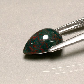 Bloodstone Gemstone in 10 x 7 mm (calibrated) Size for Sale, Bloodstone Stone in Spotted Green Color