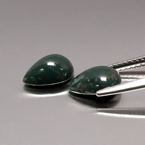 Bloodstone Gemstone in 9 x 6 mm (calibrated) Size for Sale, Bloodstone Stone in Spotted Green Color