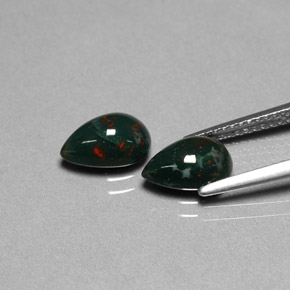 Bloodstone Gemstone in 9 x 6 mm (calibrated) Size for Sale, Bloodstone Stone in Spotted Green Color