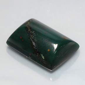 17.26 ct Green Bloodstone Gemstone, Bloodstone Gem in Baguette Cabochon Shape for Sale.