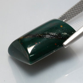 Bloodstone Gemstone in 19.5 x 13.8 mm Size for Sale, Bloodstone Stone in Spotted Green Color